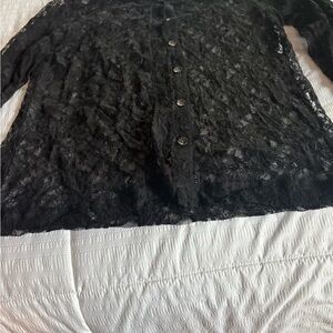 Chico's Black Lace Top